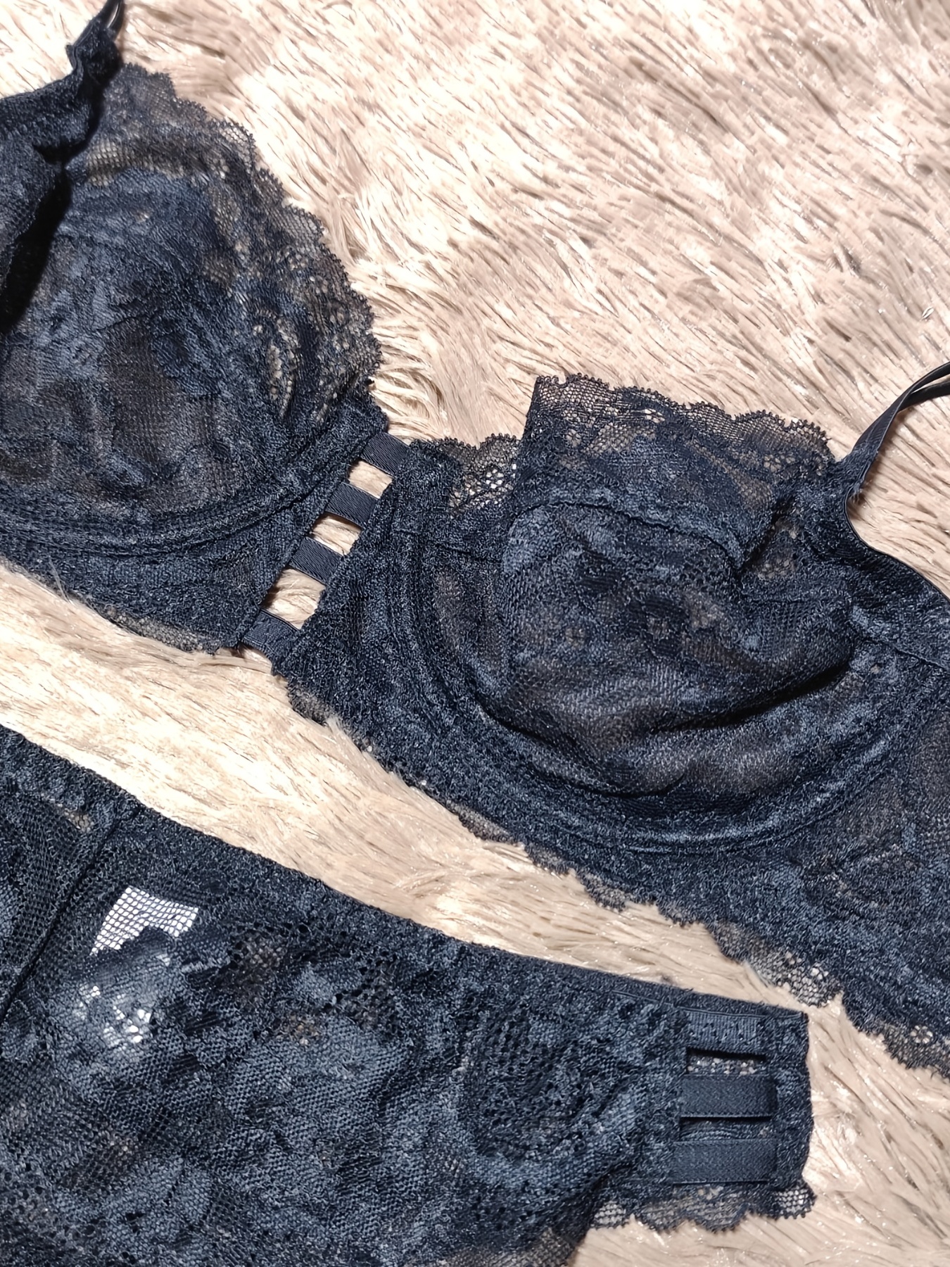 Women's Sexy Thin Lace Lingerie Set Thin Underwired Push - Temu Canada