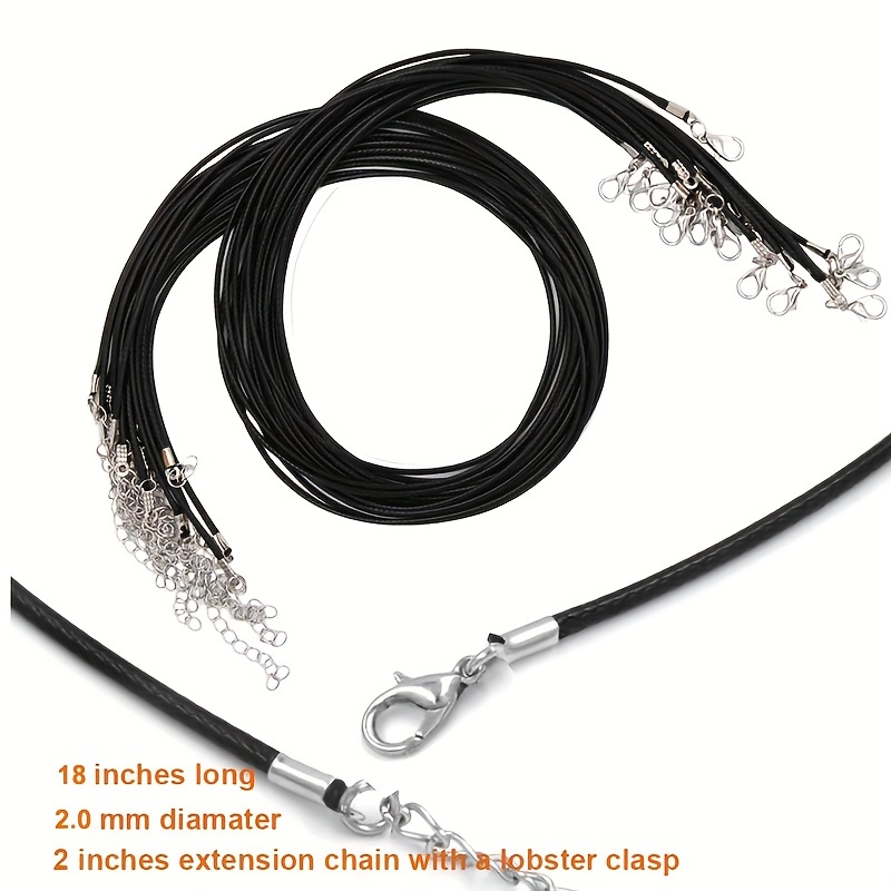 Black Necklace Cord With Buckle  Black Wax Cord Necklace - Temu