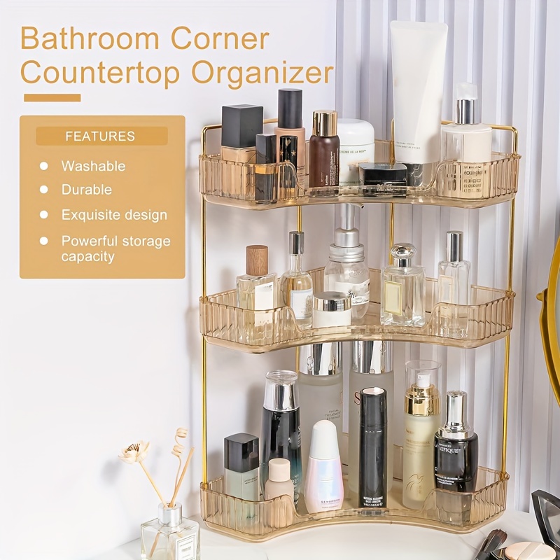 3-Tier Corner Bathroom Counter Organizer, Bathroom Countertop Perfume –  TweezerCo