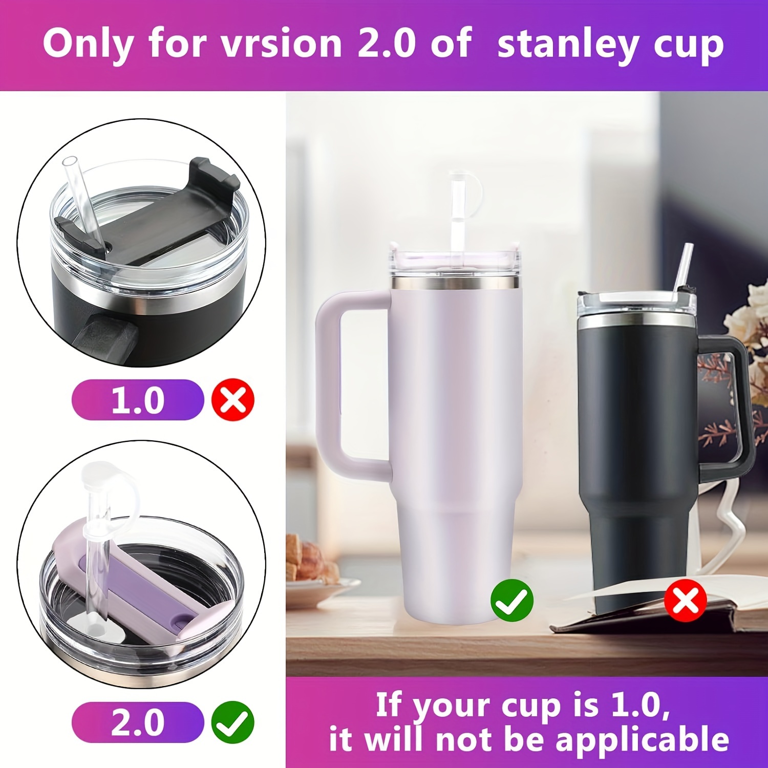 Anti spill Straw Plugs For 1.0/2.0 Stanley Tumbler Silicone - Temu