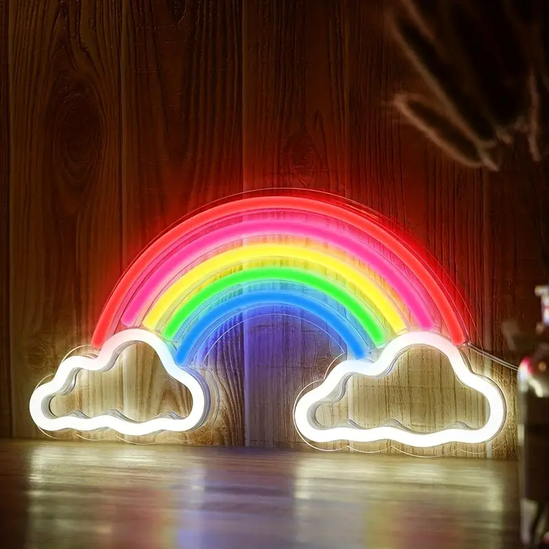 1pc Insegna al neon arcobaleno, lampada da parete, luce arcobaleno