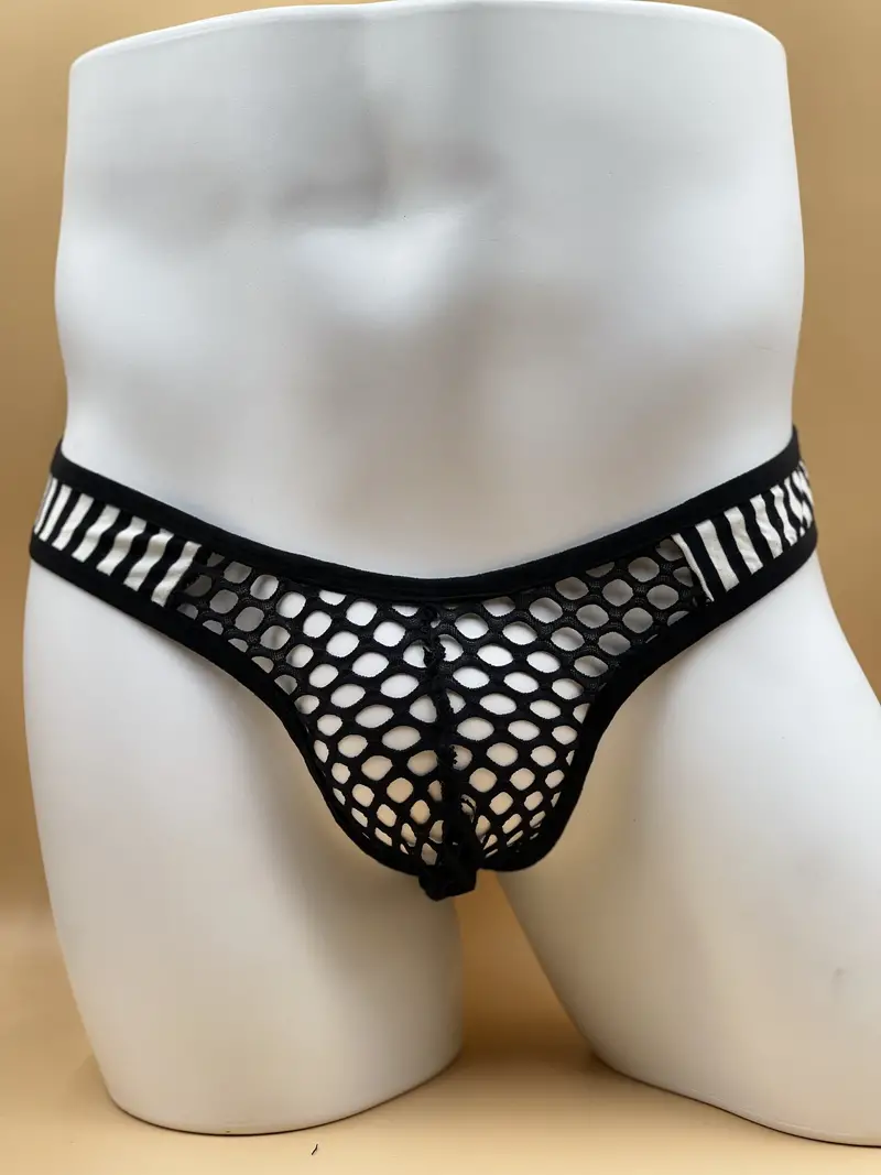 Men's Sexy Fishnet Pouch Hollow Jockstrap Thongs Underwear - Temu