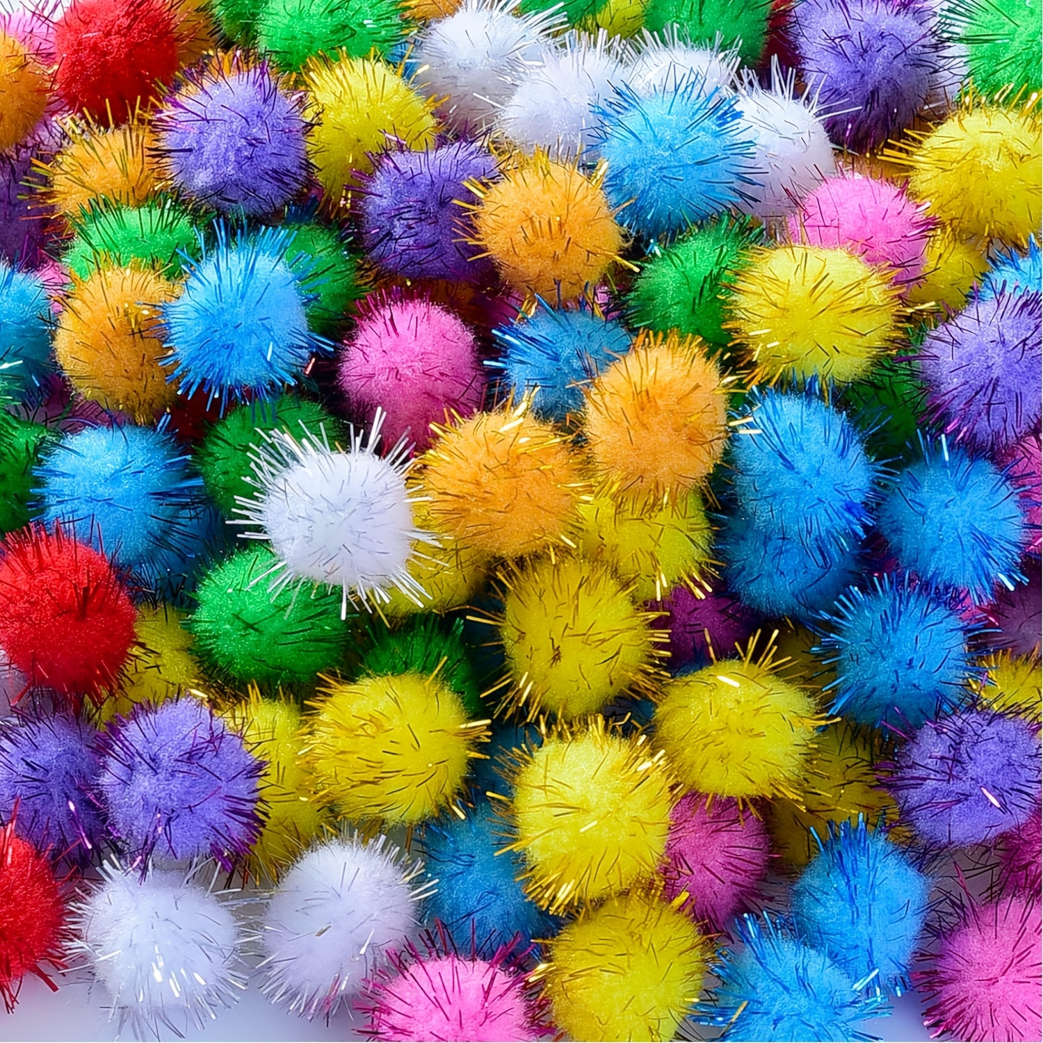 Christmas Rainbow Colored Large Pom Poms Arts And Crafts - Temu