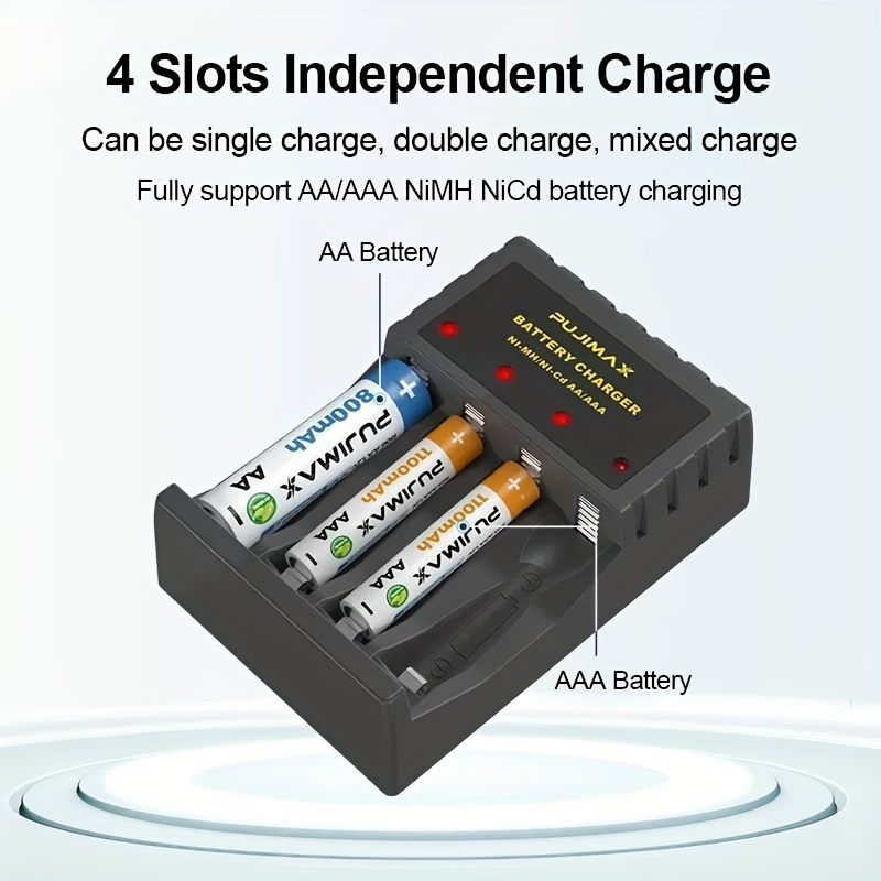 Acheter Chargeur noir à 8 emplacements pour batterie rechargeable AA/AAA 1,2  V NiMH