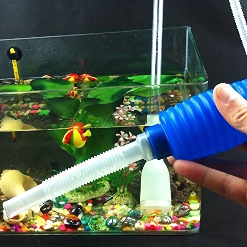 Aquarium Siphon Fish Tank Syphon Aspirateur Pompe Filtre de changement  d'eau semi-automatique