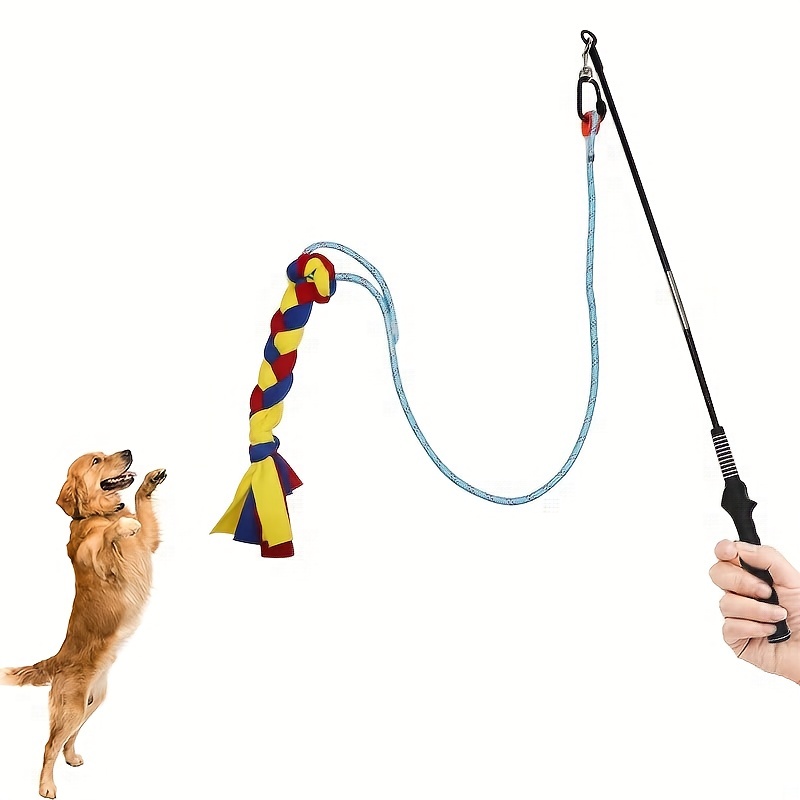 Flirt Pole for Dogs, Dog Chew Toys, Durable Dog Rope Toys, Puppy Toys for Teething Small Dogs, Flirt Stick Interactive Dog Toys for Exercise Chase