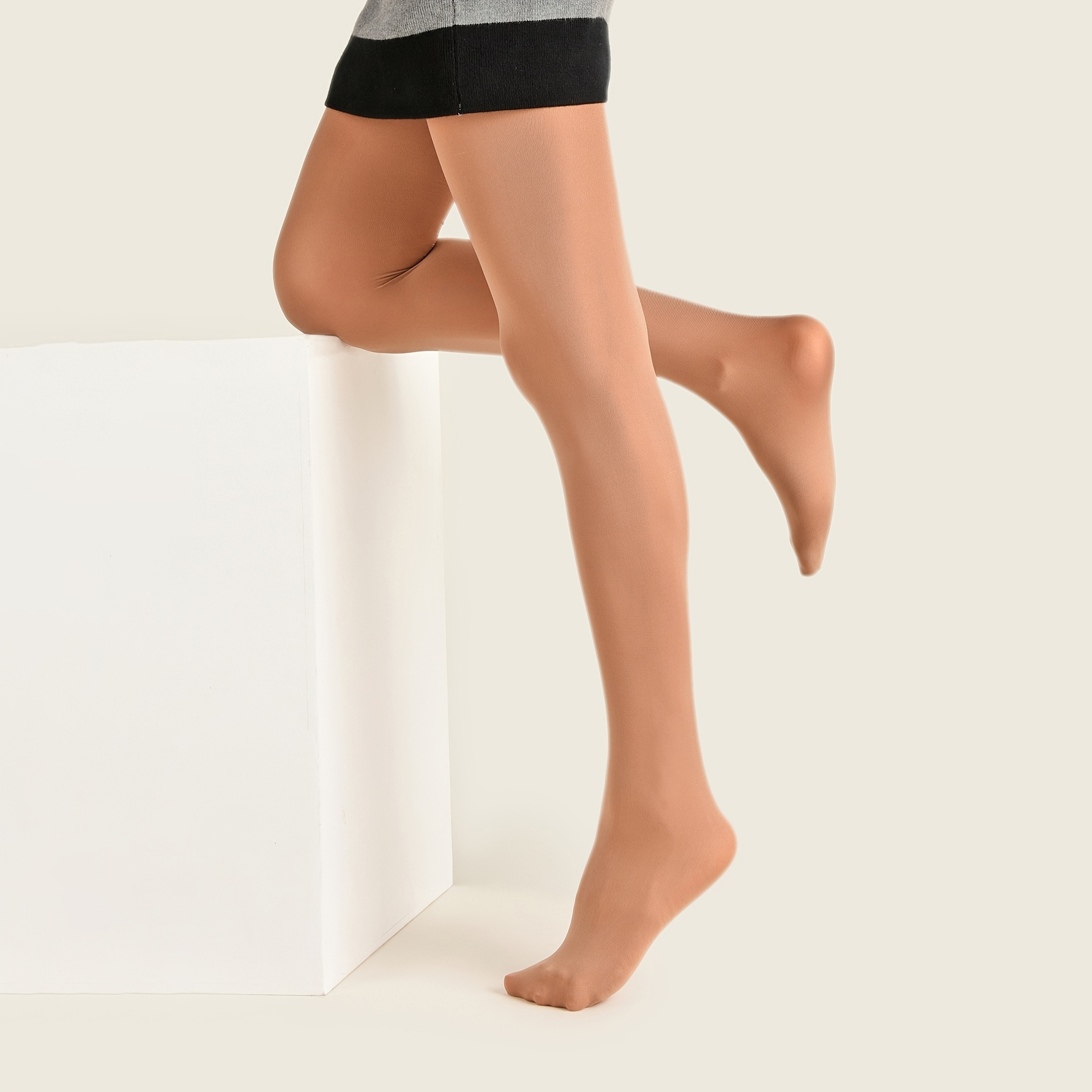 Opaque Slim Tights High Waist Elastic Footed Pantyhose - Temu New Zealand