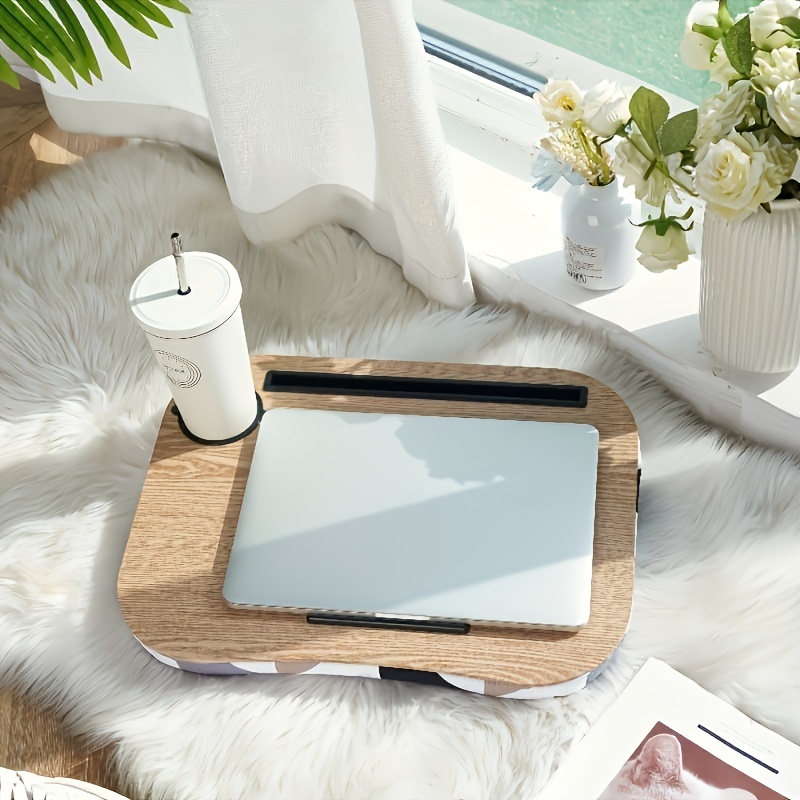 Laptop Lap Desk With Cushion Portable Laptop Pillow Lap Desk - Temu