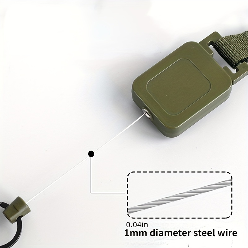 1pc Steel Wire Retractable Badge Reel Multi Purpose Tactical