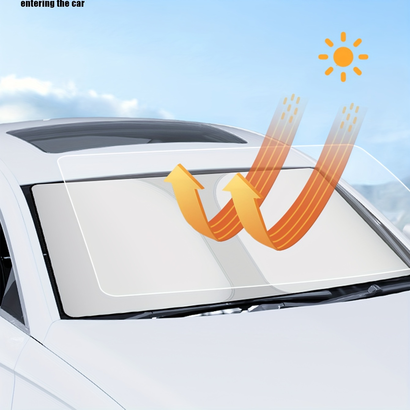 1 Stück Automobilprodukte Auto-Sonnenschutz, Auto-Doppelring-Frontblock,  Sonnenschutz, Wärmedämmung, Fensterblende, Auto-Sichtschutzblende