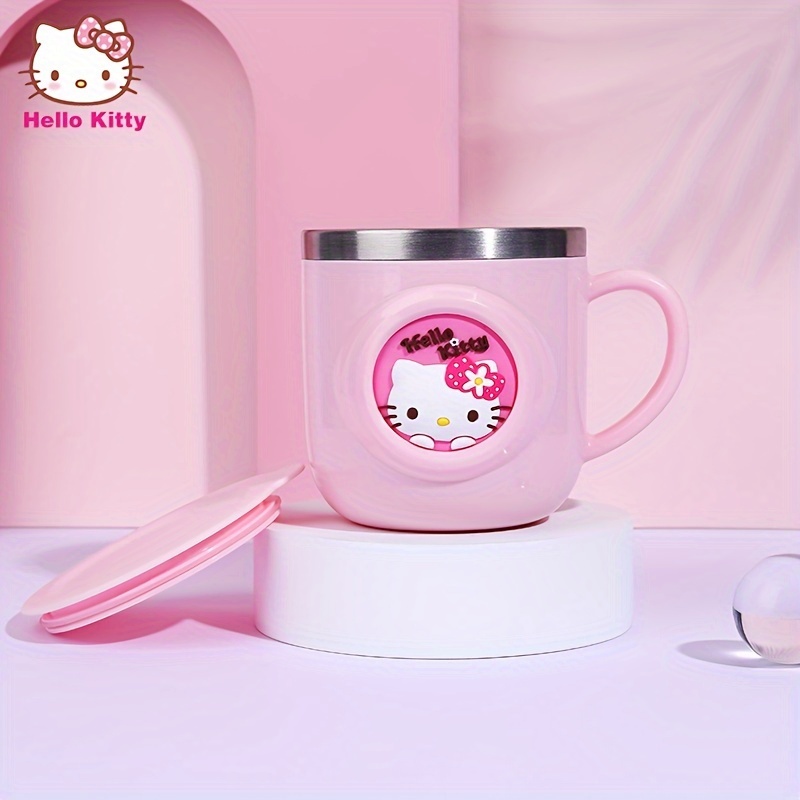 Hellokitty Stainless Steel Water Cup With Lid And - Temu