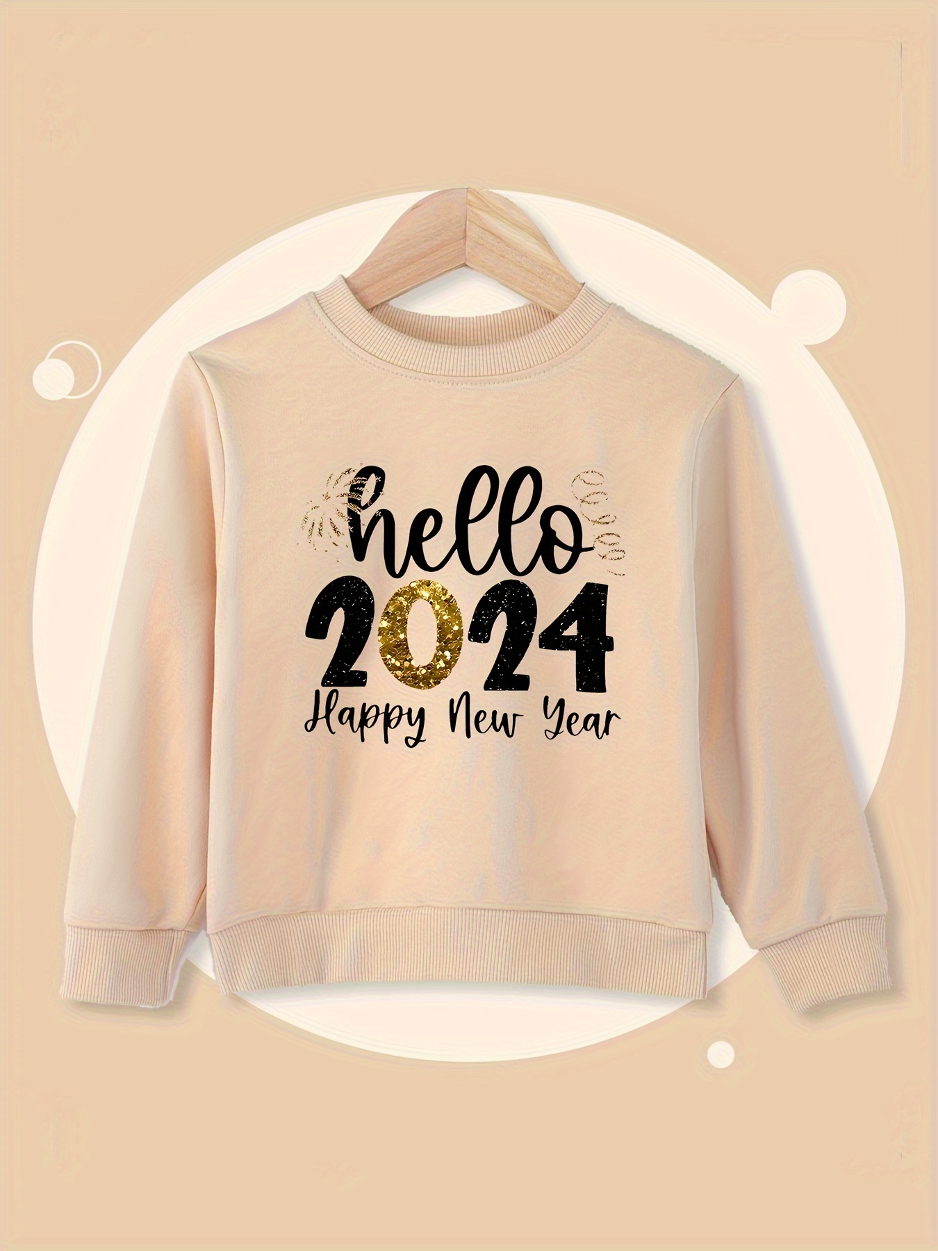 Print Girls Sweatshirt 100% Cotton hello 2024 Comfy Casual - Temu Australia