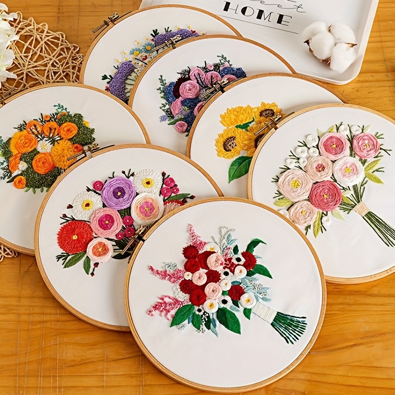 Embroidery Starter Kit With Pattern And Instruction For - Temu