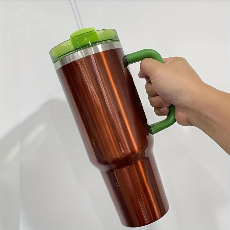 Stainless Steel Tumbler With Lid & Straw, Insulated Water Bottle With  Handle, Portable Drinking Cup - Temu