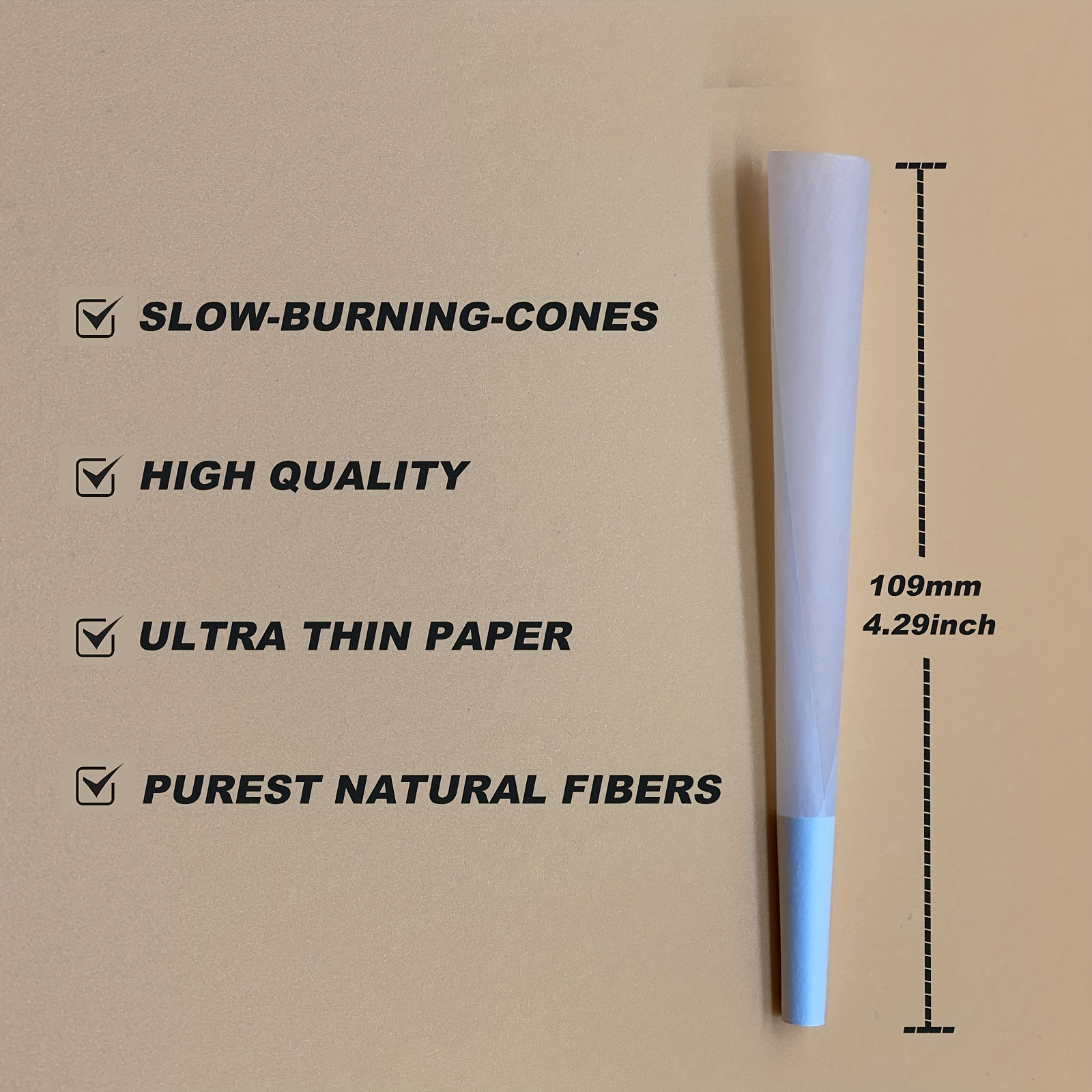 Rolling Papers, Natural Unrefined Rolling Paper Cones, King Size