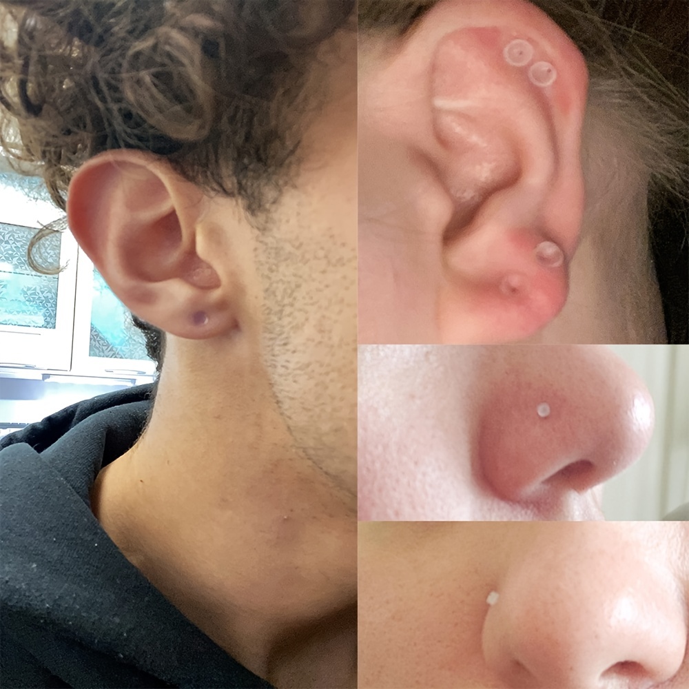 Simple Transparent Uv Plastic Invisible Ear Bone Studs, Men's Ear Piercing  Jewelry - Temu