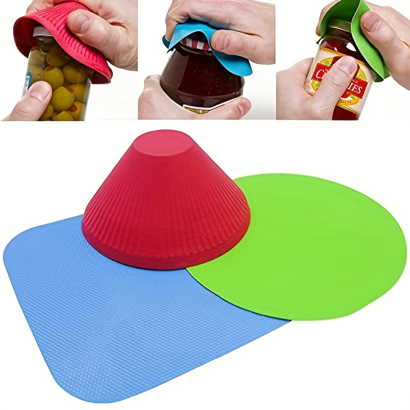 3pcs Manual Rubber Anti-Skid Round Gripper Pad Bottle Cap Kitchen Jar Opener Symple Stuff