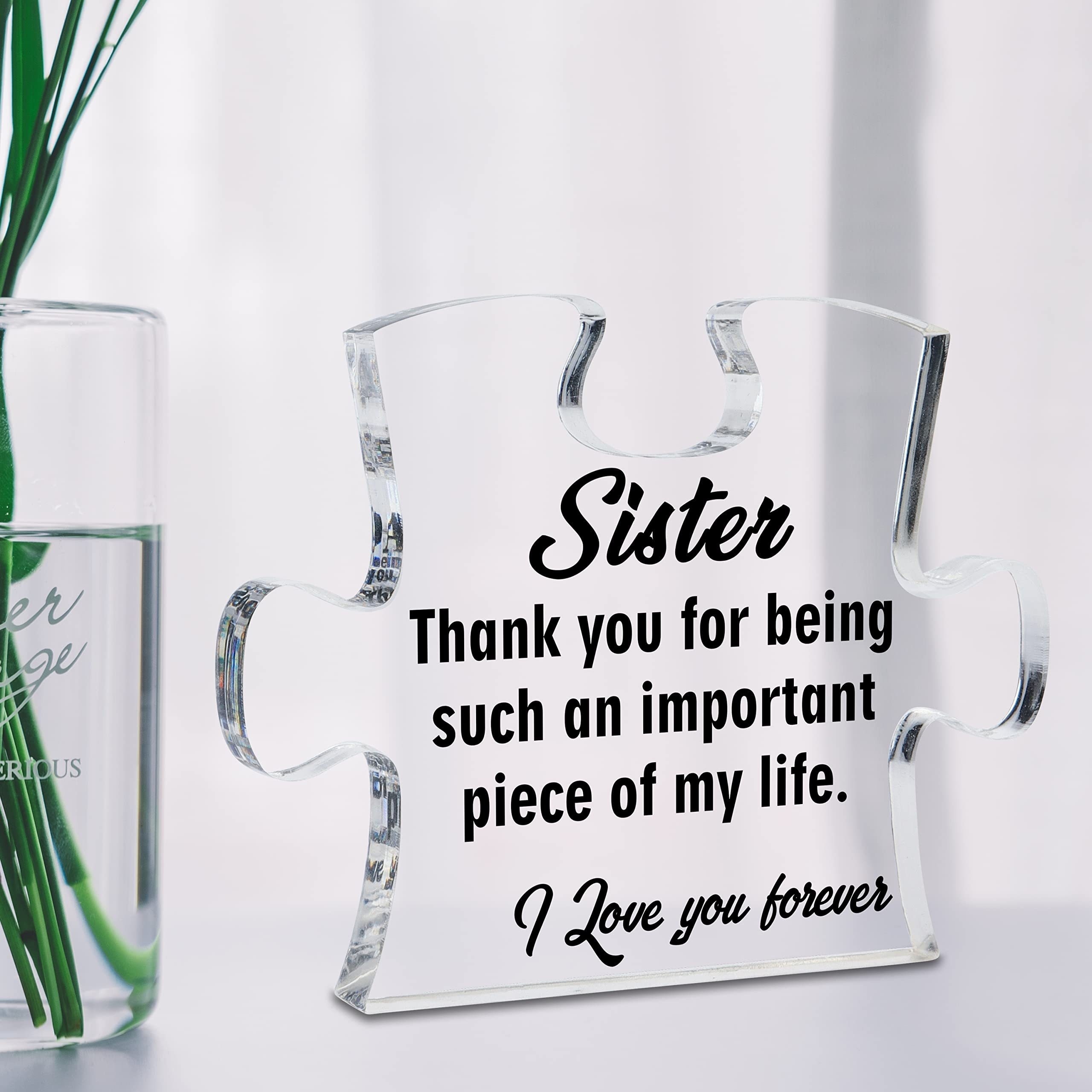Funnli Sister Gifts from Sister Acrylic Puzzle Plaque - Sister