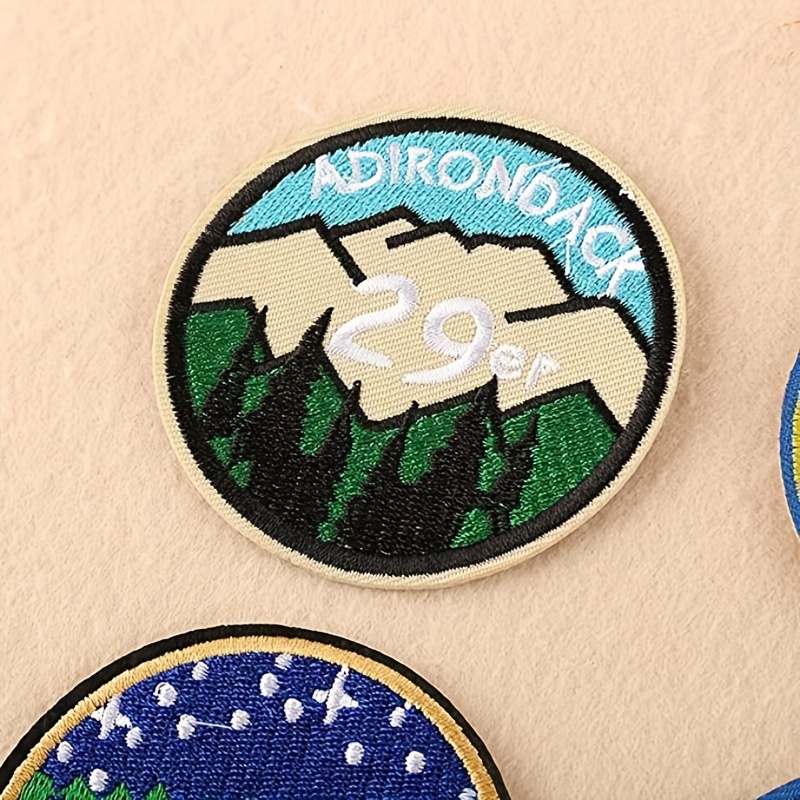 Mountain Patches On Clothes Travel Patch Iron On Patches For Clothes  Outdoor Embroidery Patch Diy Wave Badges Stripes Custom