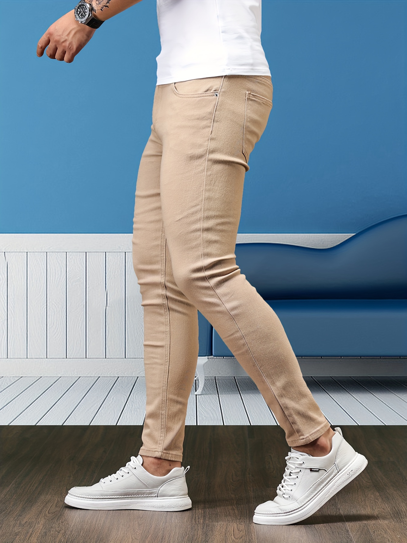 NHNKB Pantalones casuales largos para hombre pantalones elásticos