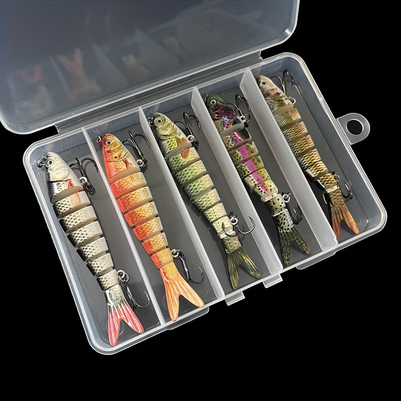 

5pcs Realistic Segmented Fishing Lure Set, 11g/25g - Abs Hard Baits In Vibrant Colors For Freshwater & Saltwater Fishing, Bass, Fishing