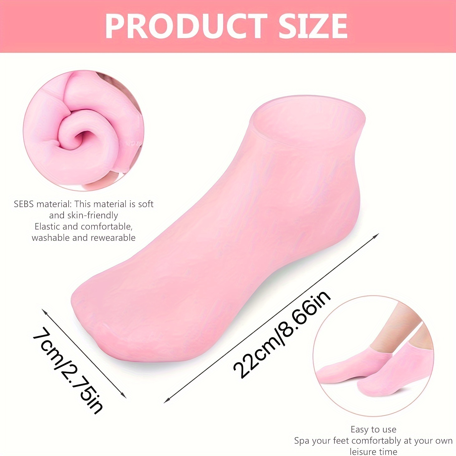 Silicone Socks for Women, Moisturizing Foot Socks, Soft Gel Socks