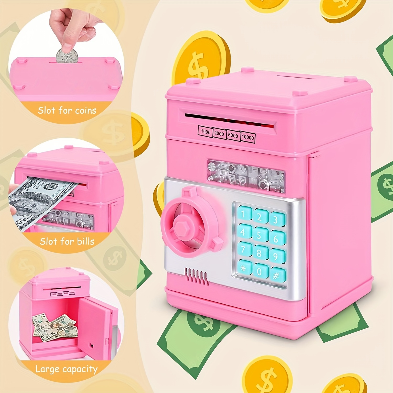 biczng Piggy Bank Toys , Money Saving Box for Teen Girls Toys Age