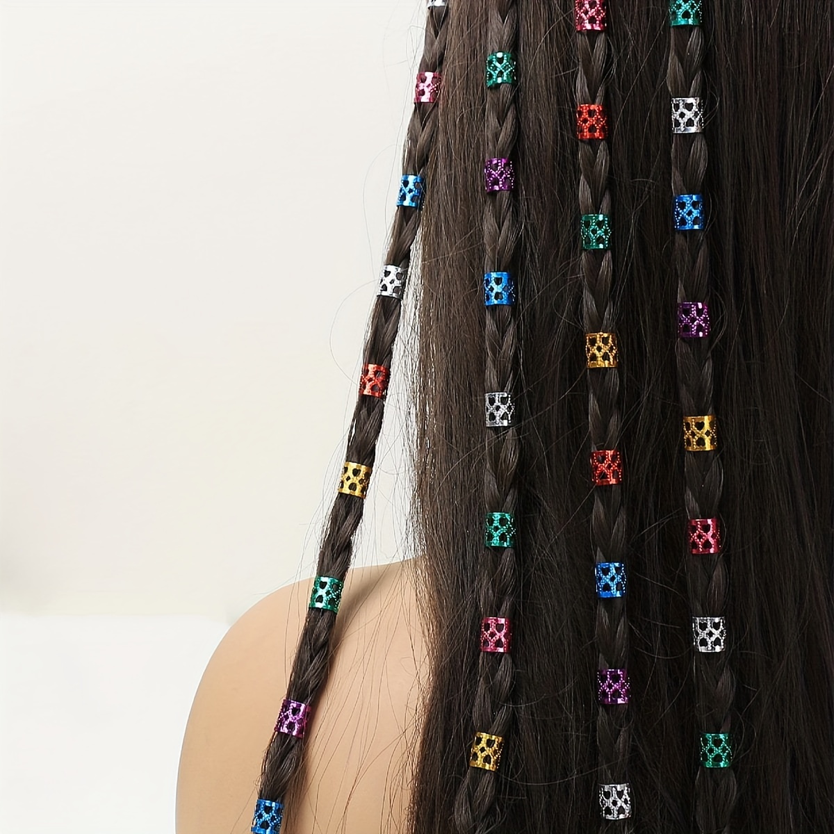 Sehao Hair Accessories for Girls 4-6 130PCS Pearl Braid Hair Aluminum Hair  Dreadlocks Hair Braid Rings Pearl Dread alloy 