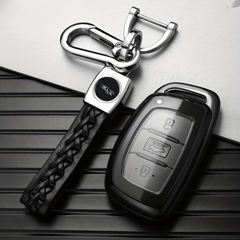 Housse de clé de voiture pour Hyundai Ix35 2015 2016 2017 2018 2019 2020  2021 Accessoires de couverture Porte-clés de style de voiture Shell  Keychain Protection