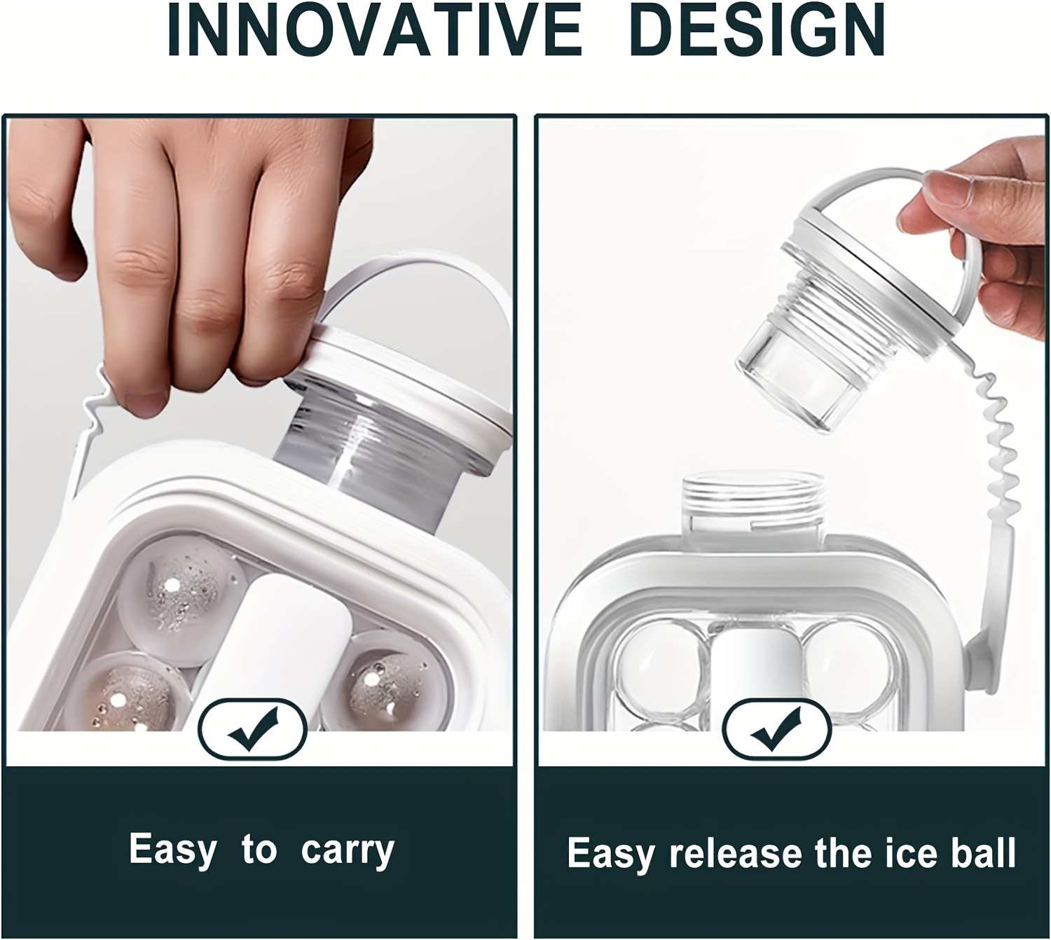Portable 2 In 1 Ice Ball Maker Creative Ice Hockey Pot Cubic Container  Household Ice Tray Ice Cube Mold Kettle Bar