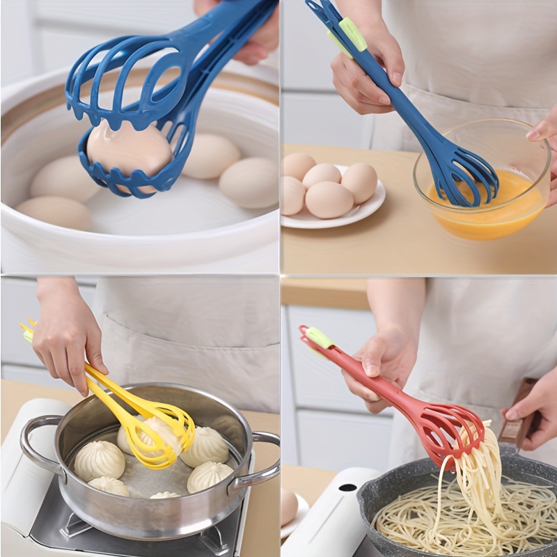 ZTOO Multifunctional Egg Beater,2 in 1 Food Clip & Egg Whisk,Handheld  Plastic Bread Clip,Multifunctional Kitchen Tool for Salad Mixer Eggs Pasta  Food 