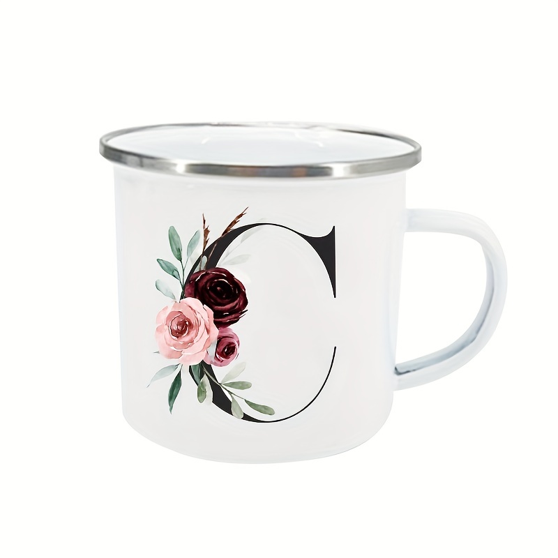 Alphabet Flower Coffee Mug Ceramic Coffee Cups Capital - Temu