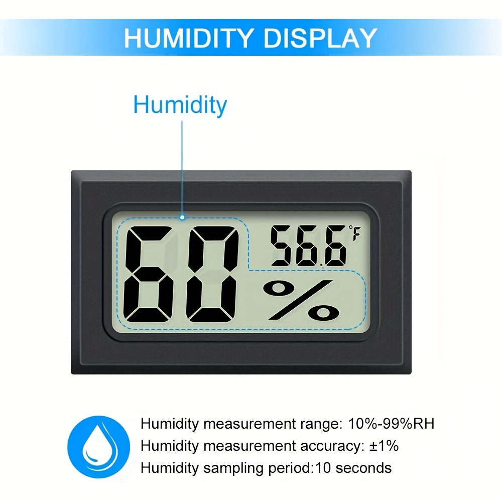 Mini Humidity Meter Thermometer Celsius Digital Lcd Display Indoor Round Humidity  Thermometer For Humidifier Home Greenhouse Baby Room Reptile Incubator -  Temu