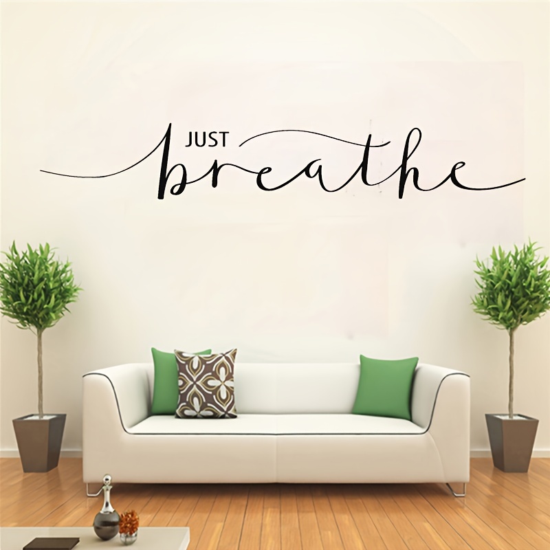 

1pc Inspirational Quotes Wall Sticker, Just Breathe, Vinyl Self-adhesive Wall Stickers, Bedroom Entryway Living Room Porch Home Decoration Wall Stickers, Removable Stickers, Wall Decor Decals