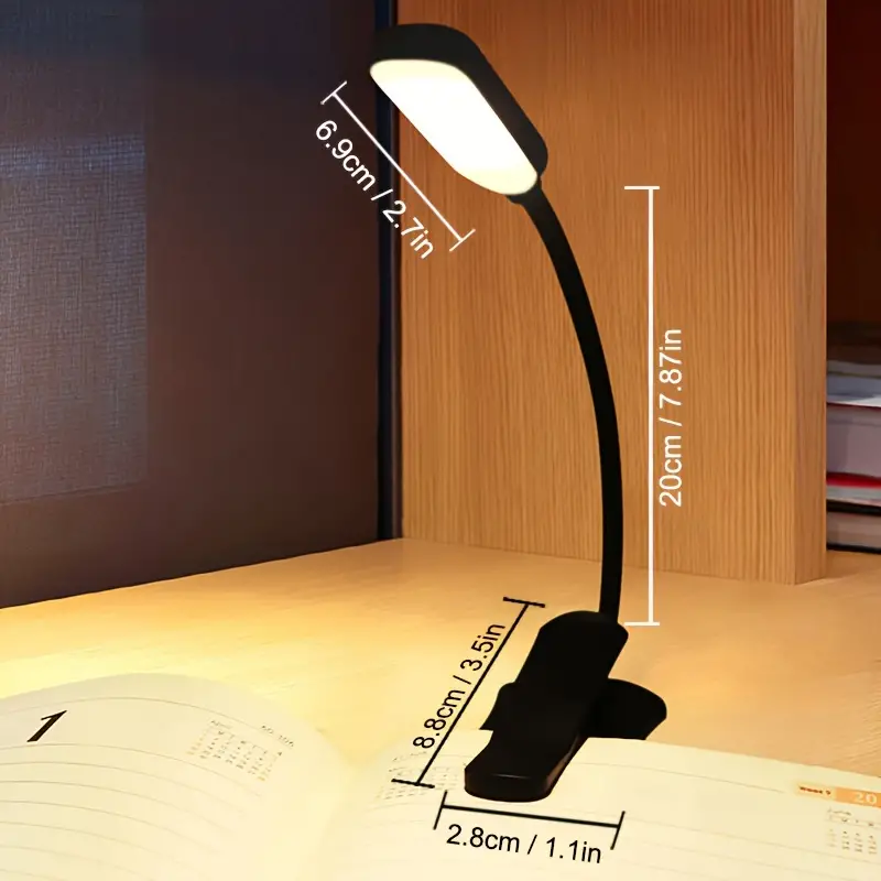 Lampada Da Lettura Ricaricabile Con 9 LED Da 1 Pz Per Leggere A Letto - 3  Temperature Di Colore Per La Cura Degli Occhi, Luminosità Con Regolazione