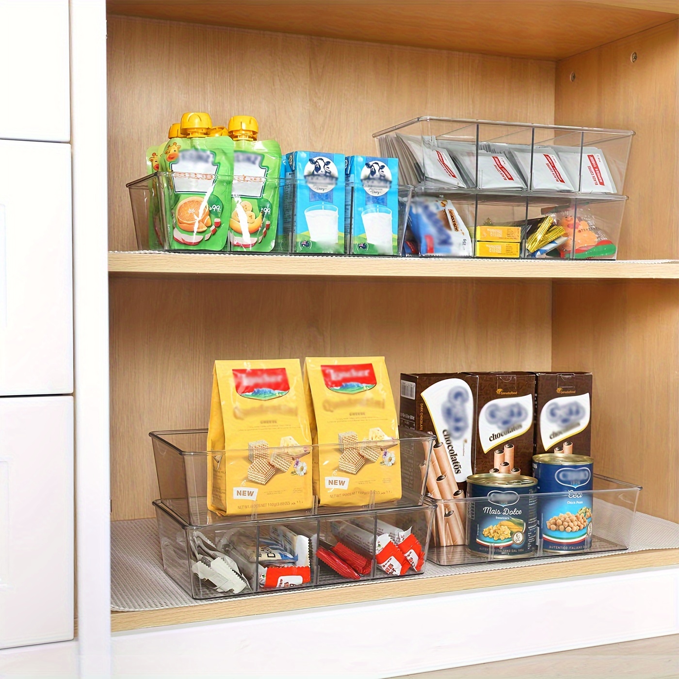 Clear Plastic Pantry Organizer Bins Food Storage Bins With - Temu