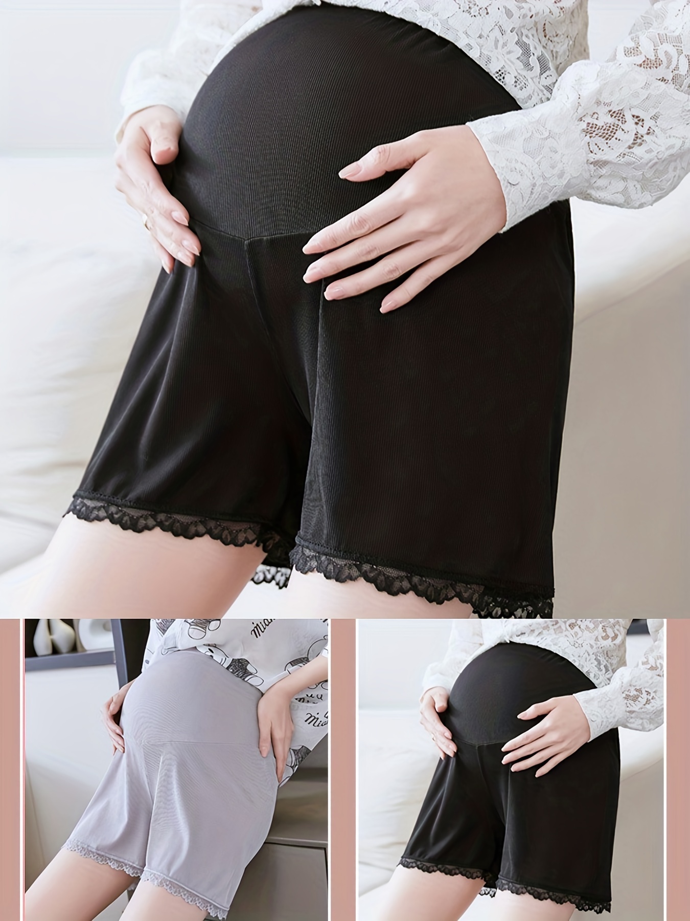 Lace Trim Maternity Underwear