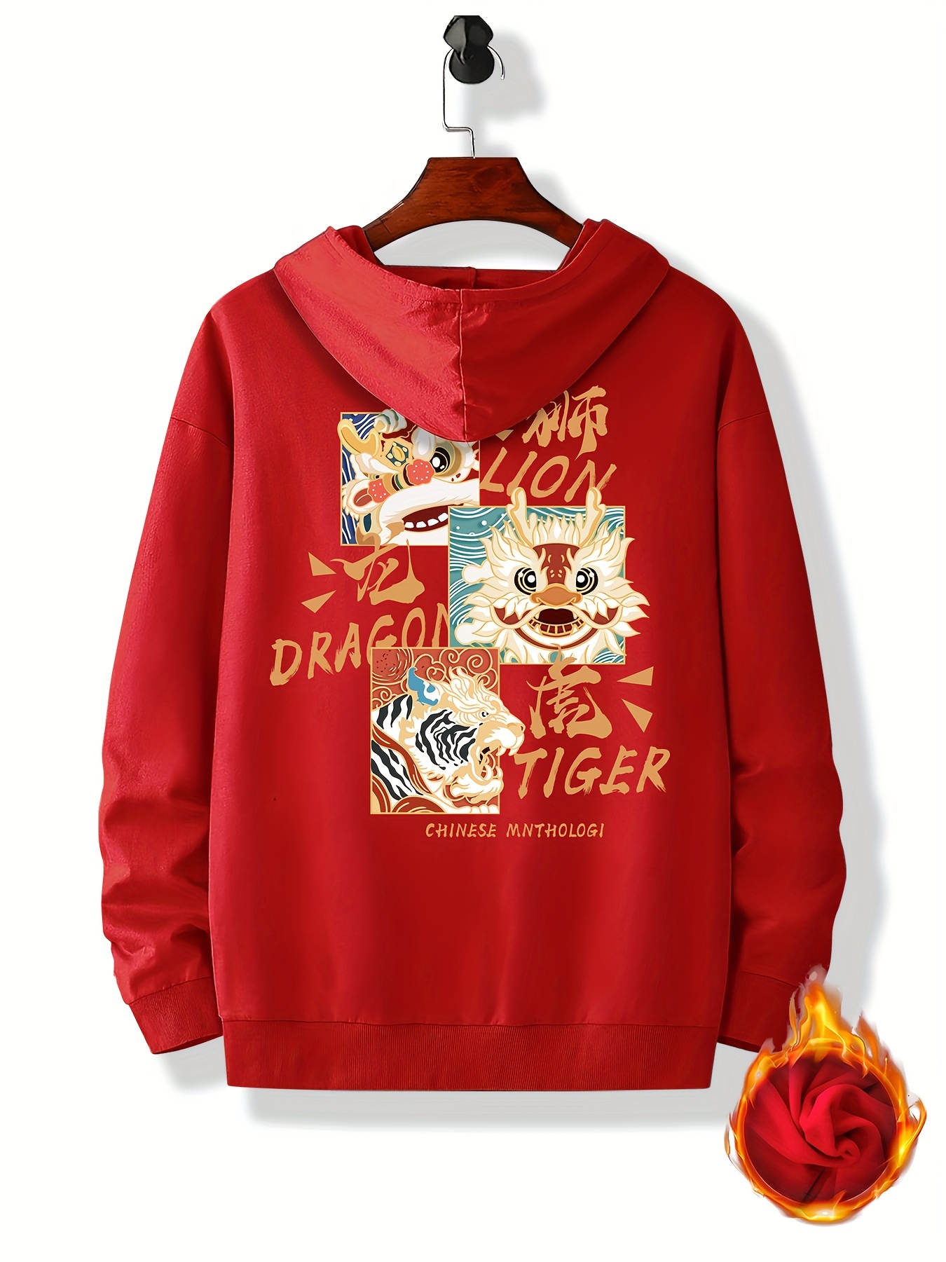 Chinese tiger rose mens hot sale hoodie