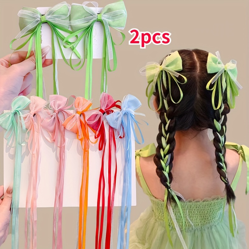 Ribbon Bow Hair Clip Hair Tie Streamer Sweet Girl Hair - Temu