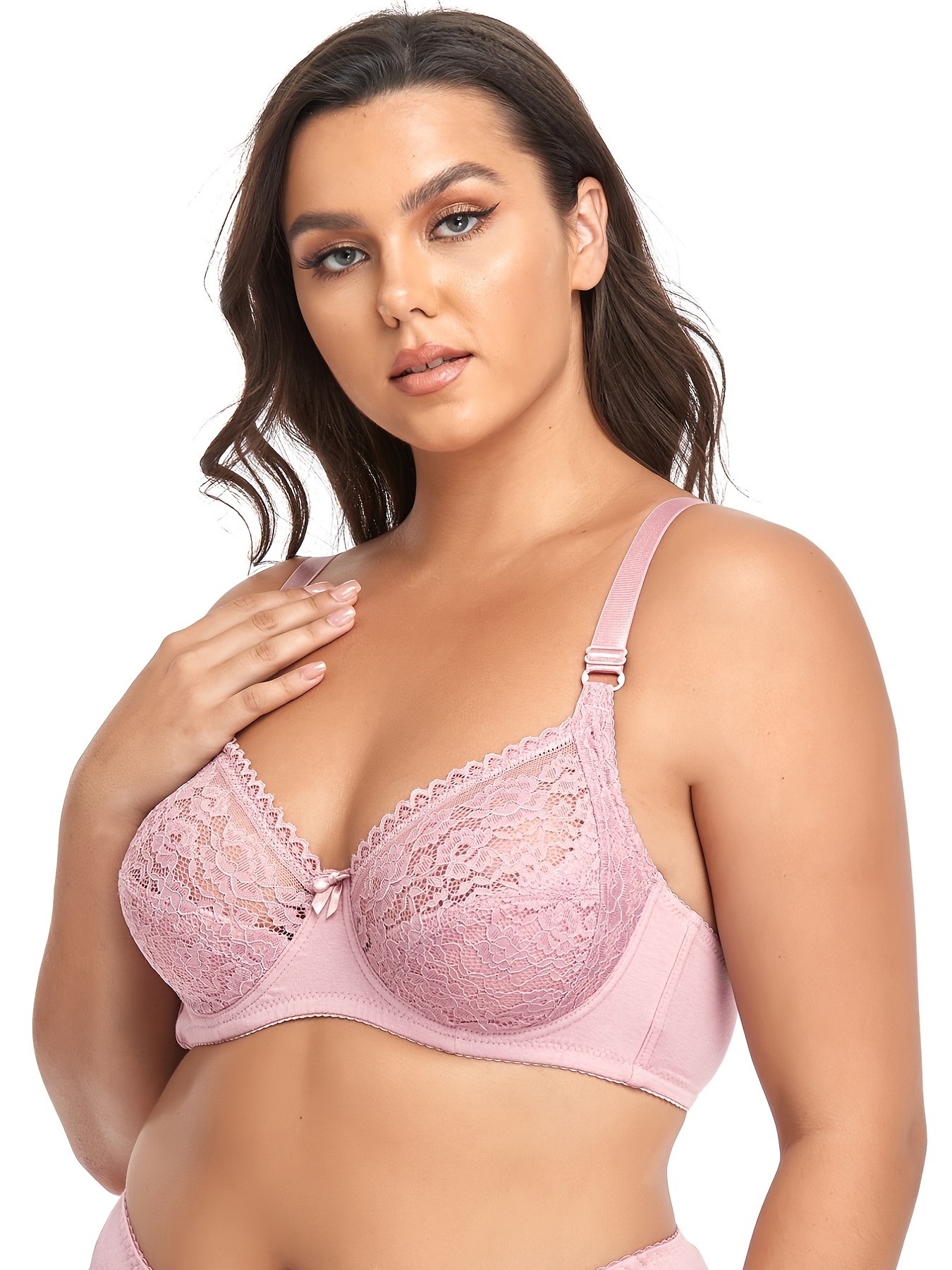 PariFairy Push Up Padded Bras for Women Lace Embroidery Plus Size