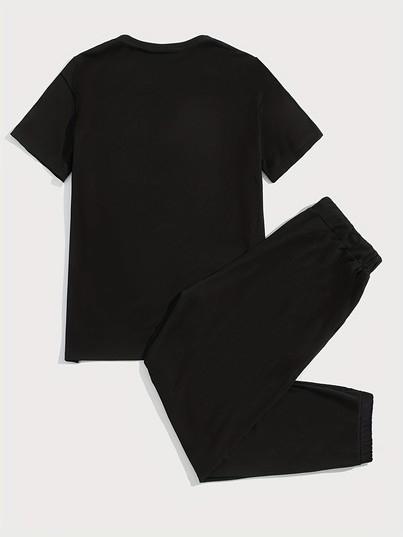 Big N Men's Outfits Short Sleeve T shirt Drawstring Trousers - Temu