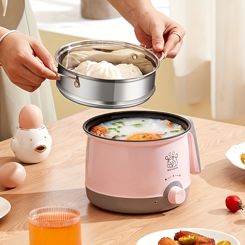 Topwit Electric Hot Pot with Steamer, 1.5L Ramen Cooker 