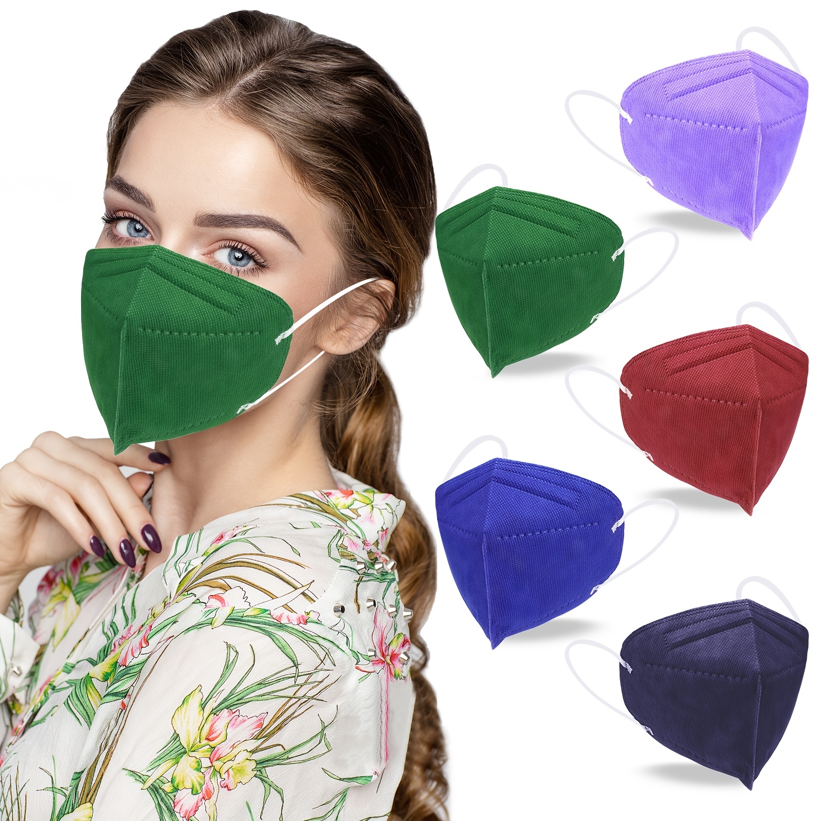 5 PCS pour hommes femmes filtre remplaçable lavable masque respiratoire  PM2.5 masque anti-poussière (gris)