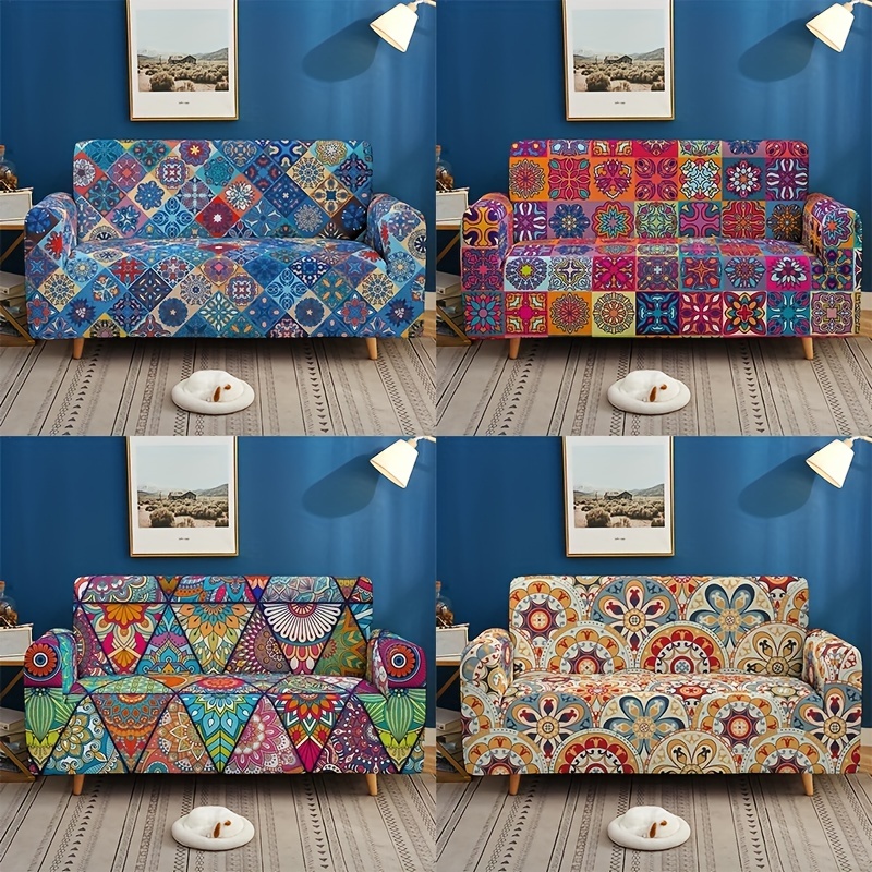 Classic Boho Milk Silk Printed Sofa Slipcover
