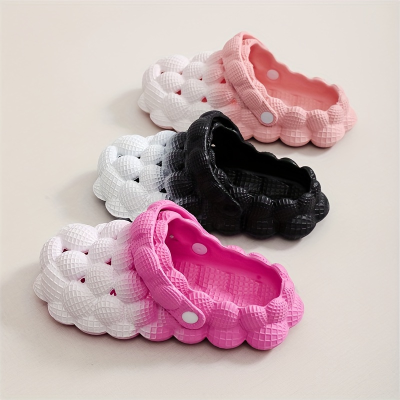 Casual Breathable Lychee Clogs For Girls, Quick Drying Lightweight Anti Slip Clogs For Indoor Outdoor Shower Beach Pool, All Seasons