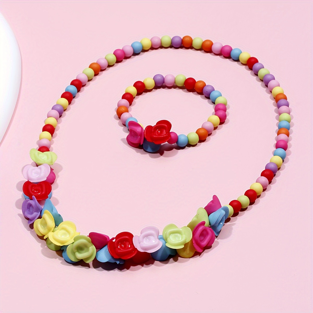 Coloured Flower Bracelet Set 