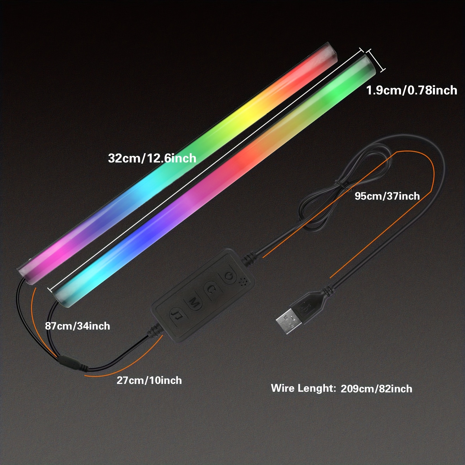 Jhdril Under Monitor Light Bar, Rgb Gaming Lights For Gaming Setup