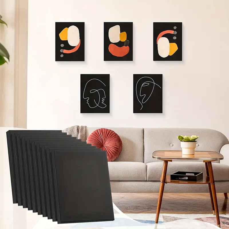 Black Stretched Canvas Canvas For Painting Triple Primed - Temu