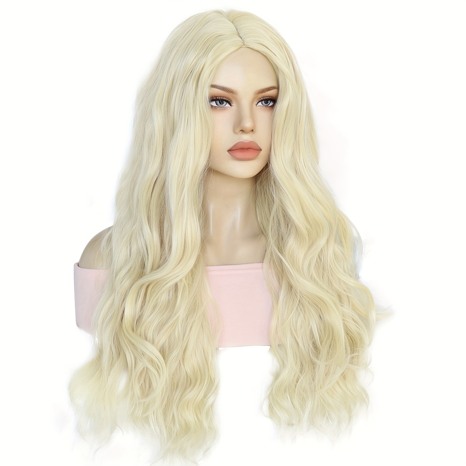 Long blonde shop wig no bangs