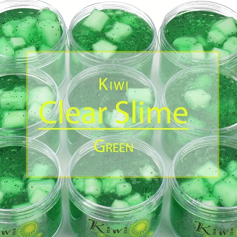 Kiwi Vert Transparent Slime Crystal Putty 198.44g Soft Jelly Clay